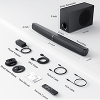 Sistem Audio Rumah Soundbar dengan Subwoofer Berkabel 120W Soundbar TV dengan Remote Control Suara Surround