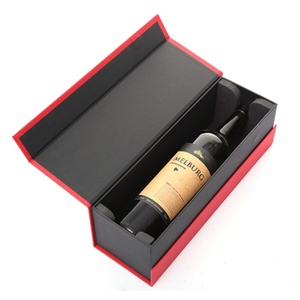 Caja de Embalaje de Lujo Negra Crown Win para Botellas de Vino, Caja de Regalo con Logotipo Personalizado para Envío de una Sola Botella de Vino, Cajas de Papel - Product Image 1