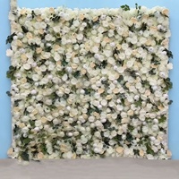 Dekorasi Dinding Bunga 8ft X 8ft Grosir Mawar Sutra & Hydrangea Alas Kain Dekoratif Buatan untuk Acara Pernikahan
