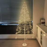 Nouvelle Conception IP44 6 pieds 2000 Lumières LED Blanches Chaudes Effet Feu d'Artifice avec Télécommande pour Décoration de Jardin Extérieur et Fêtes