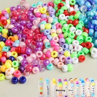 Al por mayor, Cuentas de acrílico tipo barril de 6*9mm para festividades, Cuentas espaciadoras sueltas de plástico para Halloween y Navidad, para pulseras DIY y manualidades infantiles