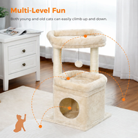 Tour pour chat moderne et écologique en peluche douce, avec poteaux à gratter en sisal, structure d'escalade multi-niveaux en velours, emballage en carton pour la maison