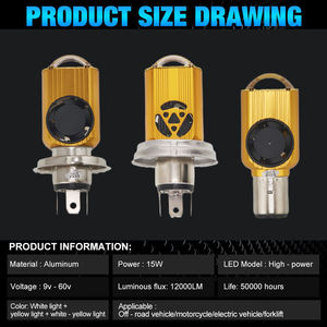 Accesorios de Moto H4 luces de faro Led para motocicleta H4 BA20D P45T 2000LM 35W 6500K bombilla de faro LED para motocicletas DUCATI - Product Image 4