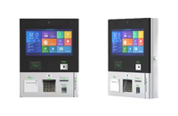 Kiosque d'auto-enregistrement mural pour hôtel, écran tactile, kiosque en libre-service avec lecteur de codes-barres, lecteur NFC et lecteur d'empreintes digitales