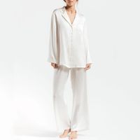 Ensemble pyjama pour femmes Beefey de haute qualité, élégant, décontracté, léger, confortable, manches longues et pantalon, taille élastique, col en V