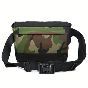 Sac banane tactique léger en nylon pour homme avec logo personnalisé, étanche, pour course en extérieur, pochette pour téléphone portable, fermeture éclair, motif géométrique - Product Image 4