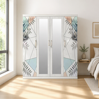 Armoire en acier de haute qualité à 4 portes, armoire en acier blanche à portes coulissantes pour chambres, bureaux, salons