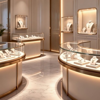 Vente directe d'usine Yoshing, vitrine de présentation de bijoux LED étanche pour la décoration intérieure des magasins, design de comptoir de bijouterie