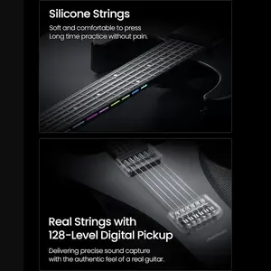 Guitarra <span class=keywords><strong>AeroBand</strong></span>, sin dolor, de silicona y aleación de zinc, con 9 sonidos, altavoz acústico, micrófono, todo en uno para viajes - Product Image 3