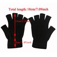 2 paires de gants d'hiver en tricot à demi-doigts compatibles avec l'écran tactile, mitaines extensibles et chaudes sans doigts pour hommes femmes, extérieur commun