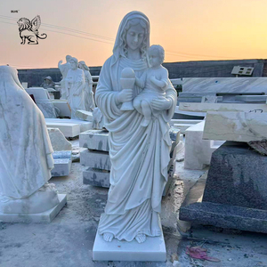 Décoration religieuse extérieure BLVE, statues <span class=keywords><strong>de</strong></span> la Vierge Marie et <span class=keywords><strong>de</strong></span> <span class=keywords><strong>l</strong></span>'Enfant Jésus sculptées à la main grandeur nature, sculpture en marbre <span class=keywords><strong>de</strong></span> la Vierge Marie pour <span class=keywords><strong>l</strong></span>'église - Product Image 6