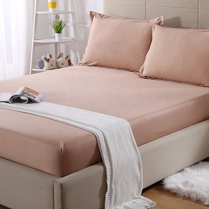 Bán Buôn Khách Sạn Dệt 100% Cotton Trắng Sateen Dệt 200TC 300TC Bộ Đồ Giường Đặt Nhiều Màu Trắng Đồng Bằng Khách Sạn Được Trang Bị Tấm Ga Trải Giường - Product Image 4