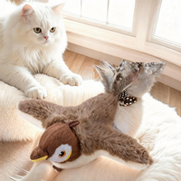 Jouet interactif de chat en peluche mignon jouet sonore de chat d'oiseau de secousse électrique