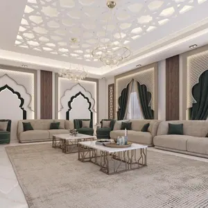 로얄 거실 세트 두바이 아랍 Majlis 소파 세트 중동 가구 고급 나무 소파