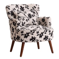 Chaise simple rétro de style américain Utilisation domestique Petits appartements Balcon Salon Chambre à coucher Nordic Simple Leisure Floral Fabric
