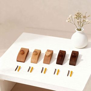 Wholesale Beech <b>Wood</b> Wall Mount Clamp <b>Hook</b> Wooden <b>Coat</b> Clip for Home Decor - Product Image 1