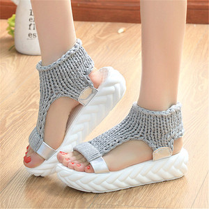 Sandales en crochet pour femmes noires beiges faites à la main avec talon épais nouveau Design botte de hauteur de cheville pour l'automne printemps été chaud - Product Image 5