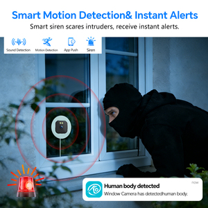 Caméra de sécurité <span class=keywords><strong>WiFi</strong></span> à fixation sur fenêtre, alimentation par prise secteur, 3MP HD, vision nocturne couleur, audio bidirectionnel, caméra de <span class=keywords><strong>surveillance</strong></span> intérieure pour la maison - Product Image 4