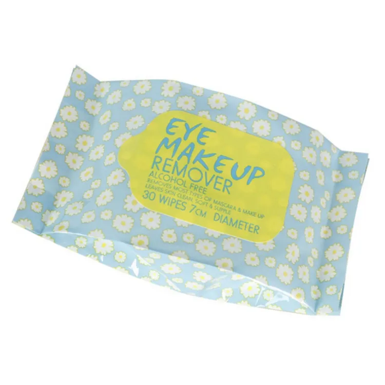 30pcs 7cm diameter custom disposable eye make up remover wipes personalized logo feminine wipes