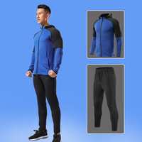 Ensemble de survêtement à manches longues automne/hiver pour homme, avec capuche, idéal pour l'entraînement de football et de basketball, veste stylée