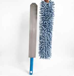 Plumeau en chenille <span class=keywords><strong>bleu</strong></span> avec manche ergonomique, tête en fibres douces pour ventilateurs de plafond et stores, outil de dépoussiérage lavable et réutilisable - Product Image 3
