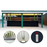 Factory Direct Pergola avec système de toiture étanche en plein air Pergolas aluminium d'extérieur avec porte coulissante en verre