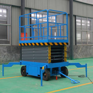 Tijera eléctrica hidráulica sobre orugas de 6m, 8m, 10m, 12m, plataforma de trabajo aéreo Manlift, <span class=keywords><strong>Mini</strong></span> elevador de tijera móvil autopropulsado - Product Image 2