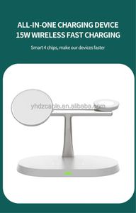 Chargeur sans fil 3 en 1 15W à charge rapide, support pliable pour smartphones, montres connectées et écouteurs - Product Image 3