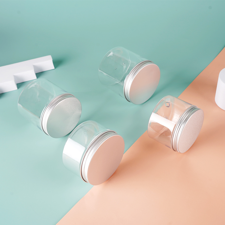 50g 100g 150g 200g Food Grade PET Containers Plastic Jar Clear Plastic PET Jar Container With Aluminum Lid