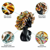 Bonnet de Nuit Personnalisé en Satin Double Couche pour Cheveux Bouclés Naturels – Doux et Confortable – OEM ODM