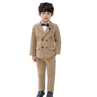 Ensemble Veste et Pantalon 2 Pièces 3 Couleurs pour Garçons, Tenue Formelle pour Enfants, Costume de Mariage, Gentilhomme, Cérémonie Scolaire et Remise des Diplômes