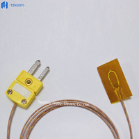 Fil thermocouple de type K auto-adhésif haute température GG-K-30-SLE avec isolation en verre, longueur de sonde personnalisable (3*13.5mm) OEM/ODM pour