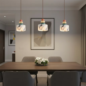 Lámpara Colgante LED de Mármol Natural con Piedras de Colores, Altura Ajustable, Estilo Nórdico Cálido para Dormitorio, Lámpara de Noche, ¡Gran Venta! - Product Image 6