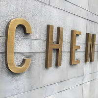 Letras Metálicas 3D Personalizadas para Fachadas de Edificios Comerciales, Señalización de Acero Inoxidable con Acabado Dorado