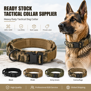 Collier tactique personnalisé pour <span class=keywords><strong>chien</strong></span>, robuste, avec poignée de contrôle, rembourré en nylon, boucle en métal, pour l'entraînement <span class=keywords><strong>K9</strong></span> - Product Image 1