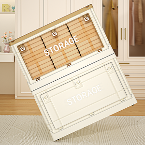 Rmier la nouvelle boîte de rangement et bacs pliables en plastique de grande capacité, empilables et pouvant être placés dans le salon et la chambre à coucher - Product Image 4