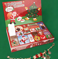 Bracelet en métal perlé fait main pour Noël, bijoux DIY, jouet amusant, boîte surprise, cadeaux d'unboxing, cadeaux de fête, perles Kawaii, fêtes de fin d'année