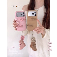 Coque d'hiver matelassée XP1253 avec nœud compatible avec Apple 17 Pro Max, iPhone 16/15 Pro, et 14 Pro – Nouvelle collection automne-hiver, offre spéciale