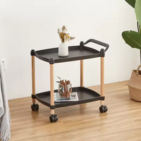 Chariots en plastique pratiques de style nordique avec pieds en bois pour cuisine et salon – Offre populaire