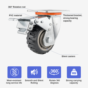 Preço fábrica Alta Capacidade De Carga Roda Do Rodízio Rodas Duráveis Rodízios Pesados Roda <span class=keywords><strong>Caster</strong></span> <span class=keywords><strong>Industrial</strong></span> Preta - Product Image 2