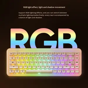 Clavier mécanique Akko YU01 RGB, nouveau, translucide, tri-mode, pour clavier <span class=keywords><strong>de</strong></span> jeu personnalisable pour ordinateur <span class=keywords><strong>de</strong></span> bureau - Product Image 1