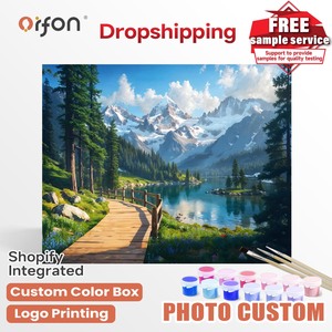 Kit Pittura a Numeri Fai-<span class=keywords><strong>da</strong></span>-Te ORFON - <span class=keywords><strong>Paesaggio</strong></span> Alpino con Lago e Sentiero Innevato, Dipinto per Adulti, Regalo Creativo per Arredamento Casa - Product Image 1