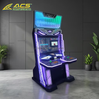 Machine d'arcade de combat ACS, borne verticale à monnayeur, commandes par joystick et boutons, jeux rétro multiples, acrylique de haute qualité, garantie 1 an