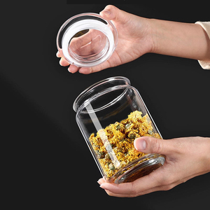 Reusable Glass Airtight Food Container 500 ml Food Storage Container Glass <b>Jars</b> with Lids Silicone Seal Lid for Home and Kitchen - Product Image 6