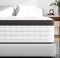 Matelas Hybride à Ressorts Ensachés Design Moderne Grande Taille (5*6 PI) avec Mousse Acoustique à Mémoire et Latex Naturel pour Hôtel, Emballé en Boîte