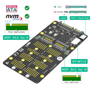 2-in-1 <b>M.2</b> (NGFF) <b>NVMe</b> <b>SSD</b> With -Bus Adapter to SFF-8611/8612 and for Adapter-in Stock <b>M.2</b>(NGFF) <b>NVMe</b> <b>SSD</b>/SATA-Bus <b>SSD</b> to SFF-86 - Product Image 3