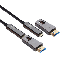 Câble AOC en fibre optique véritable ultra-mince micro 4K 60Hz 48 Gbps HDCP 2.2 200 Mbps PVC pour moniteur, lecteur DVD, projecteur, ordinateur