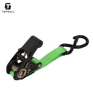 Giá Nhà Máy Cạnh Tranh Bán Buôn Ratchet Tie Xuống Với S Móc Lashing Tải Dây Đeo Cho Hàng Hóa Mỏng Ratchet Dây Đeo