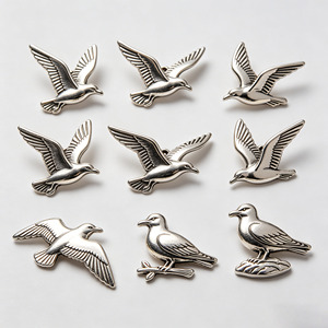 Spilla smaltata personalizzata a forma di gabbiano argentato che urla, ispirata a un uccello acquatico, divertente spilla da bavero/badge - Product Image 2