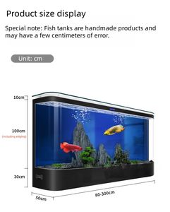 Acuario Rectangular de Madera Contrachapada con Vidrio Flotado, Filtración <span class=keywords><strong>Lateral</strong></span> Circulante, Luces LED y Drenaje con un Clic - Product Image 6